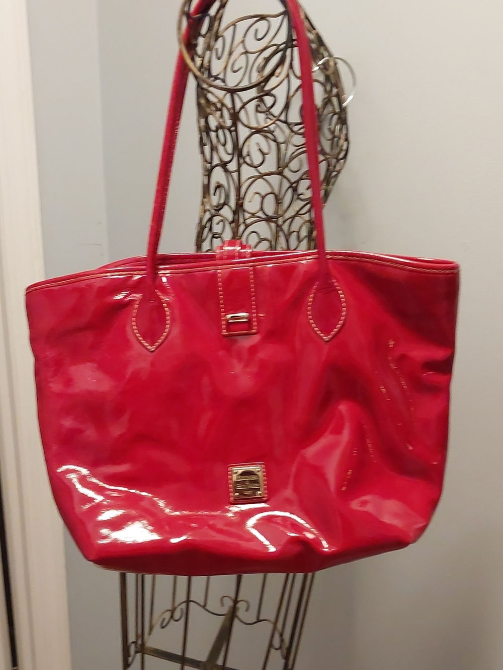 Dooney & Bourke Red Patent Tote Bag
